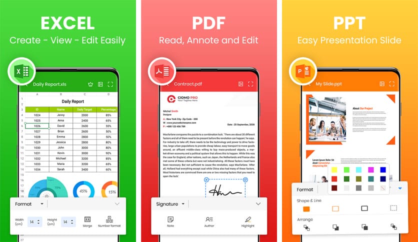 Word Office - Docx Reader PDF, Docx, Excel