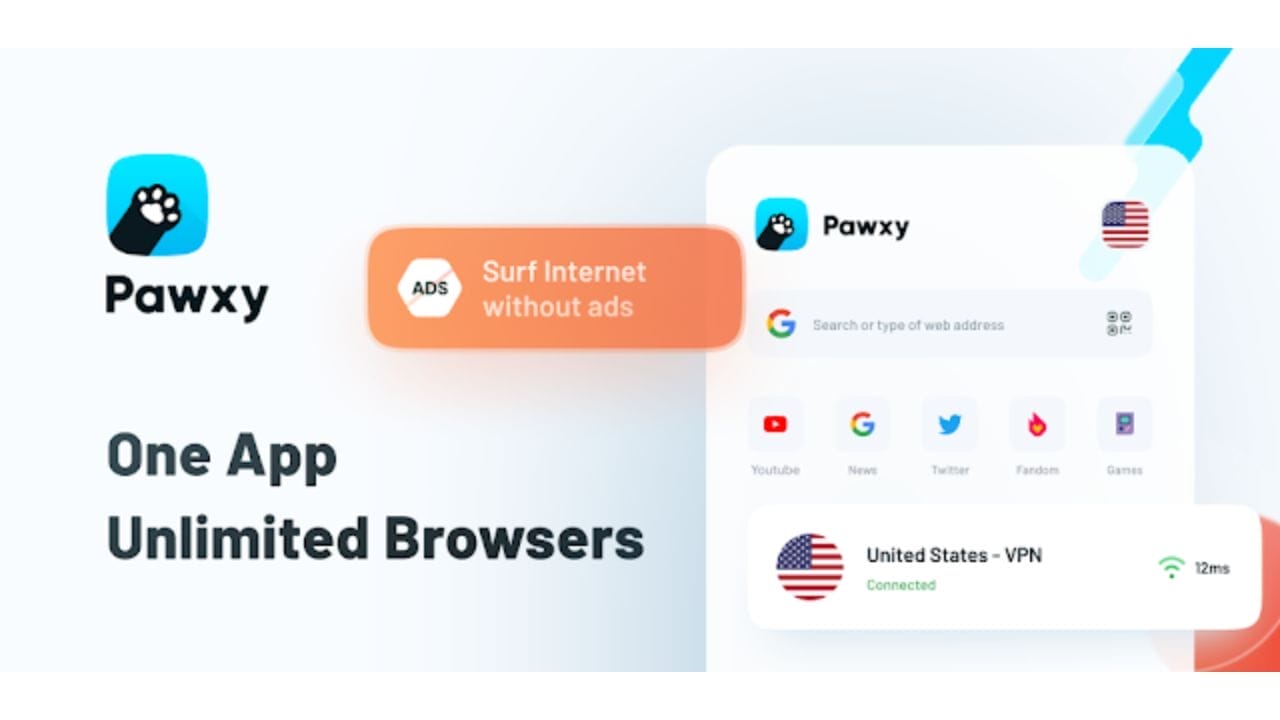 Pawxy - Fast VPN & Web Browser
