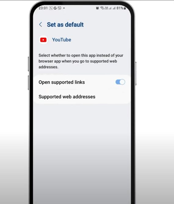 YouTube Vanced Definir o app como padrão