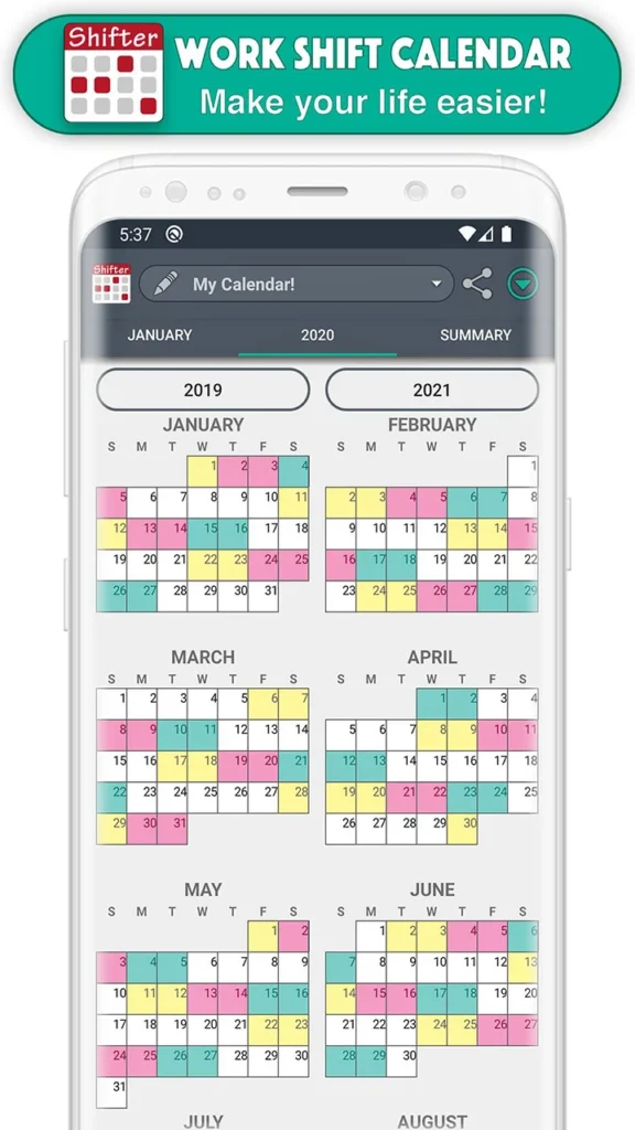 Work Shift Calendar Apk Mod
