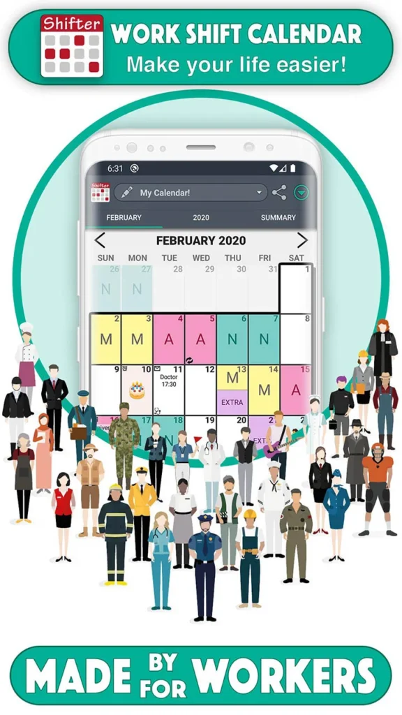 Work Shift Calendar App